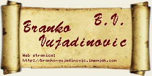 Branko Vujadinović vizit kartica
